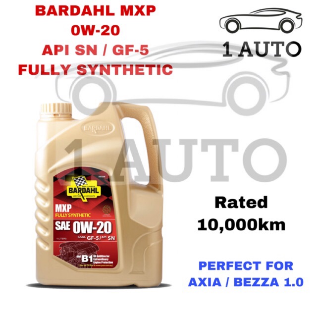 Genuine Bardahl Fully Synthetic Api Sn 0w 20 Engine Oil Axia Bezza 1 0 Shopee Malaysia