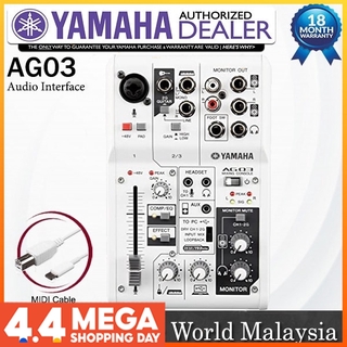 Yamaha Ag03 3 Channel Mixer And Usb Audio Interface Ag 03 Crazy Sales Promotion Shopee Malaysia