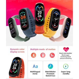 M6 Smart Wristband Bracelet Fitness Tracker Heart Rate Blood Pressure Monitor Touch Control Smart Watch Band 6