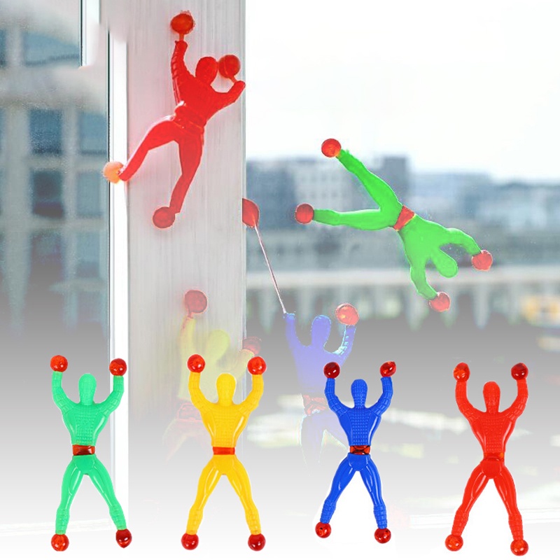 5pcs/set Sticky Wall Toys Window Crawler Man Sticky Stretchy Wall Climbers Spider man Climbing Rolling for Boys Party Bag Fillers