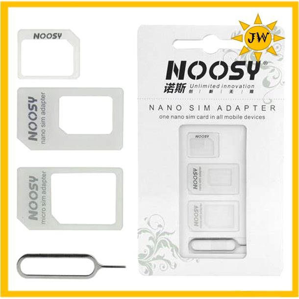 🔅 Ready Stock 🔅NOOSY 4in1 Universal Mobile SIM CARD Adapter Kit Nano