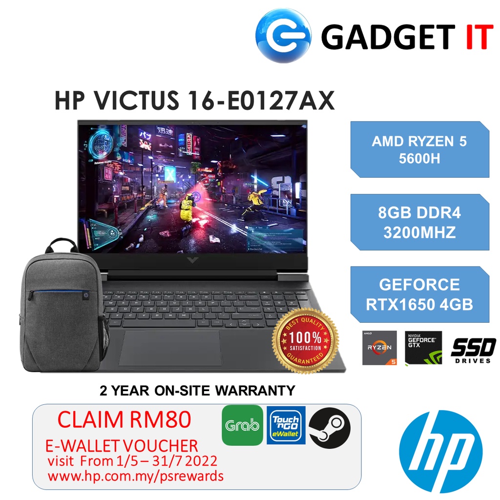 VICTUS BY HP 16-E0127AX / 16-E0122AX GAMING LAPTOP (RYZEN 5 5600H,8GB ...