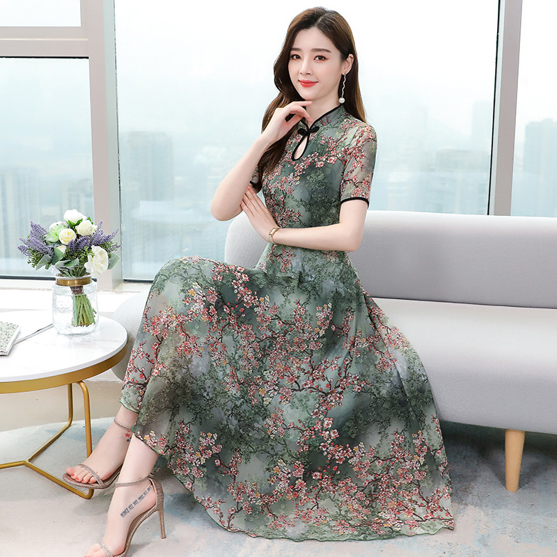 midi cheongsam dress