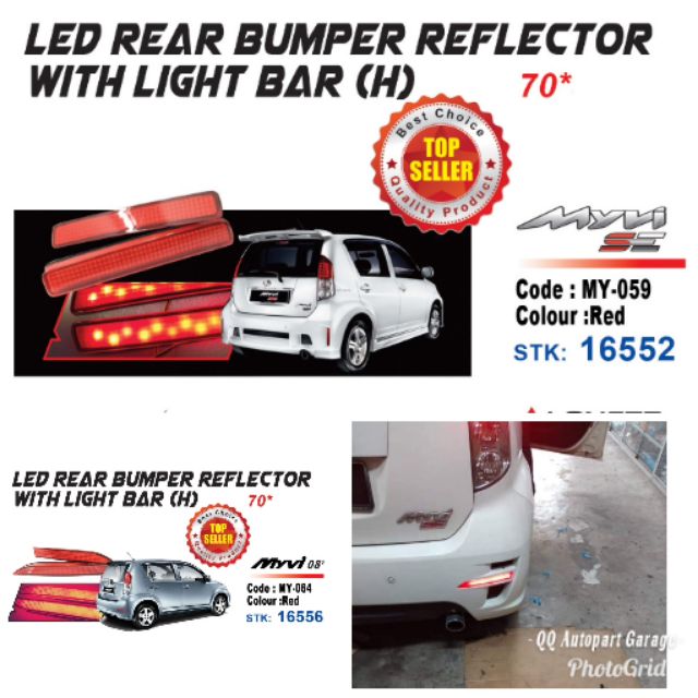 LED Rear Bumper Reflector With Light Bar Myvi SE1/SE2 
