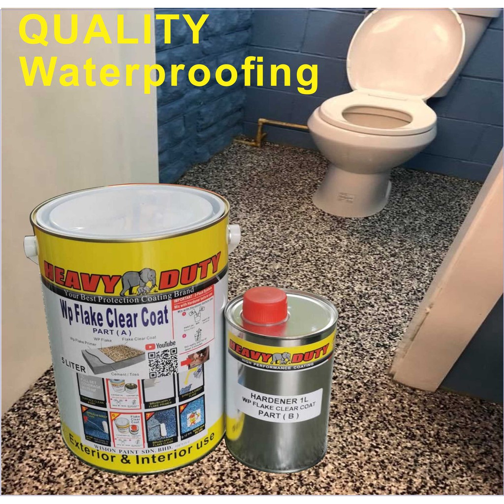 5L WP FLAKE CLEAR COAT / EPOXY TOP COAT CLEAR FOR FLAKE COLOURS FLOOR