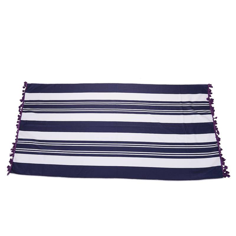 Microfiber Blue And White Pinstripe Beach Body Yoga Mat Wall