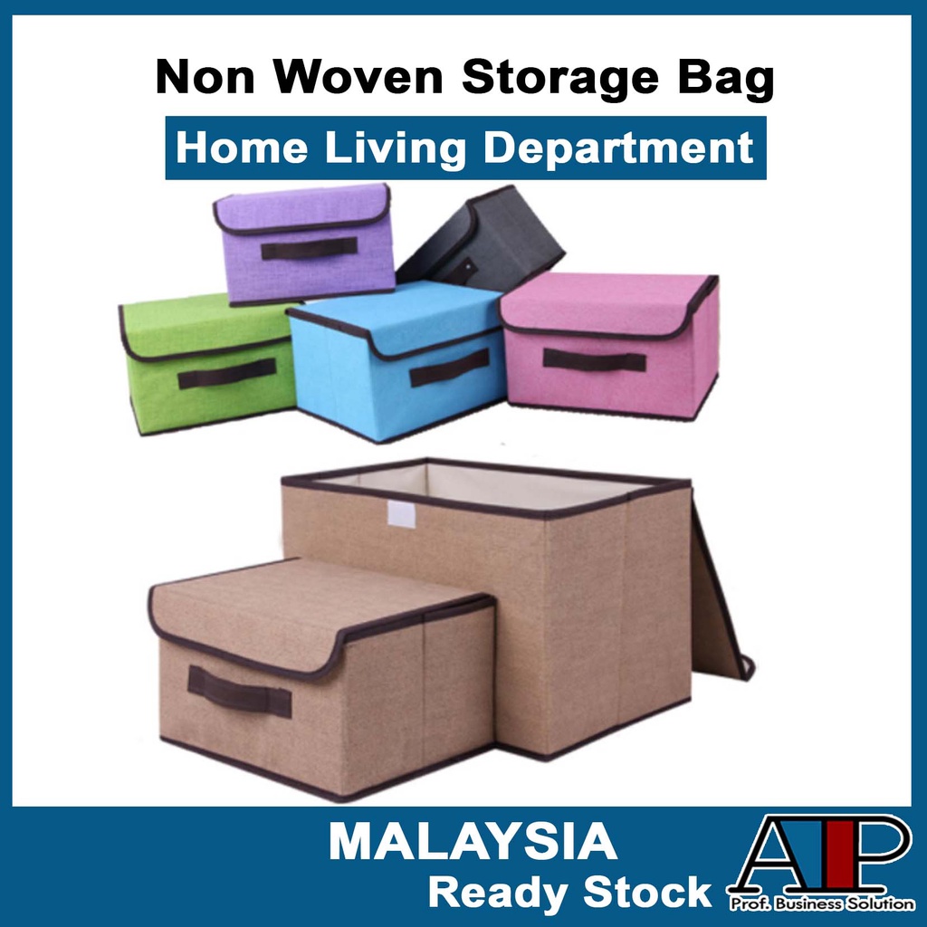 Portable Non-woven Storage Box Storage Box Foldable Linen Cloth Storage ...