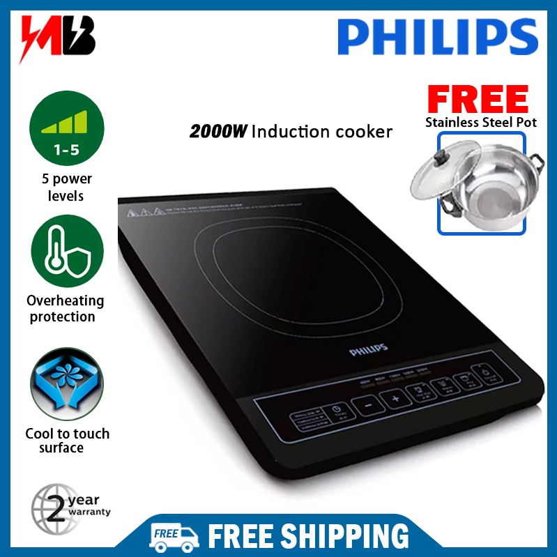 [ FREE SHIPPING ] Philips Induction Cooker 2000W HD4902 + FOC Stainless