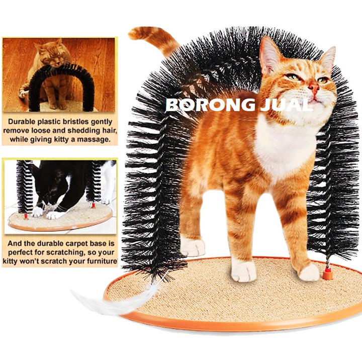 Purrfect Arch Kitty Cat Self Groomer Brush Massager Bristles Rub