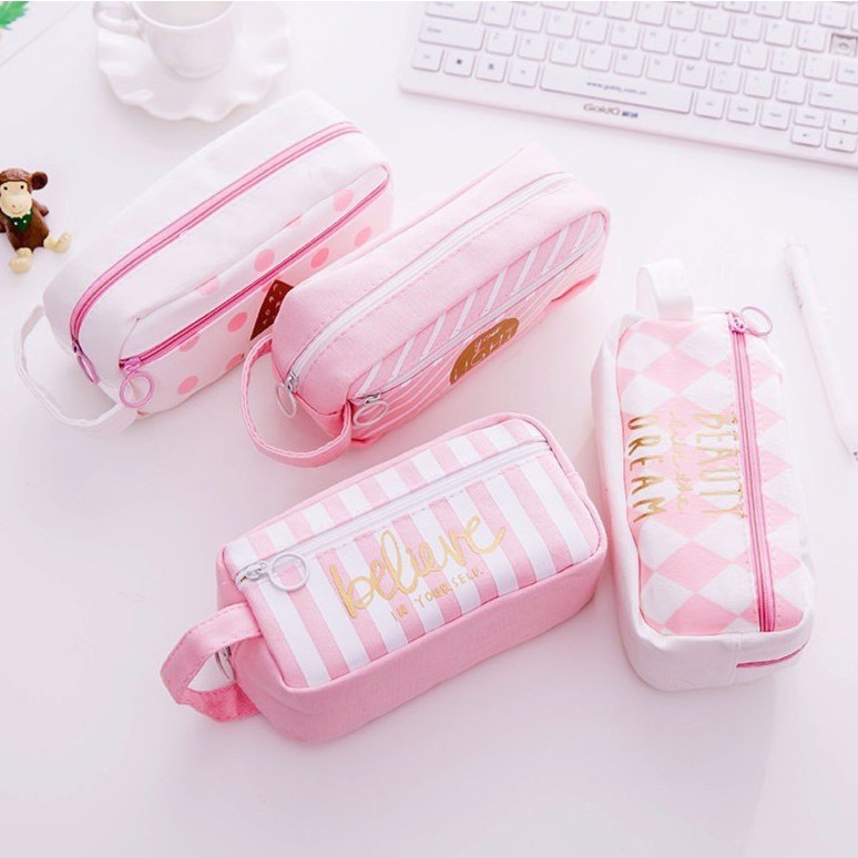 Cute Pen Pencil Case Large Capacity Pen Box School Stationery Cosmetic Bag Shopee Malaysia