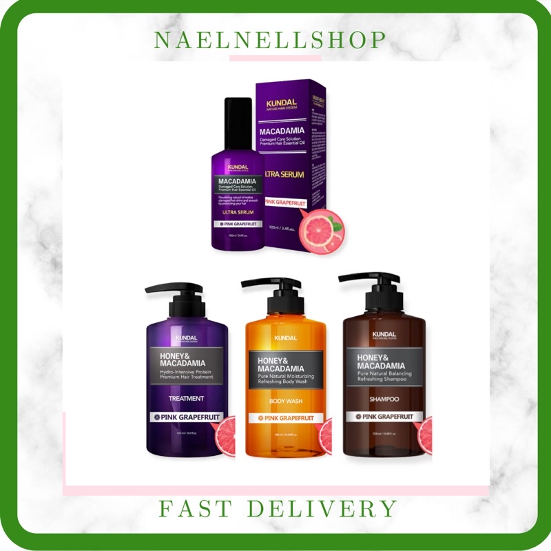 KUNDAL PINK GRAPEFRUIT Ultra Hair Serum 100ml Nature Shampoo Honey & Macadamia Hair Treatment