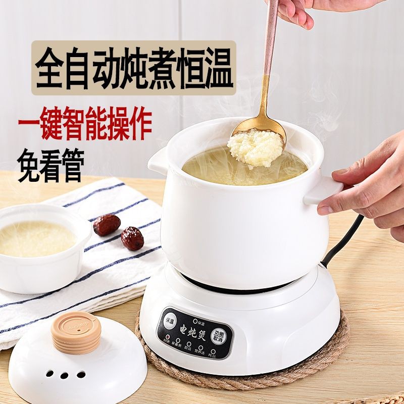 🦁Ready Stock🦁 1000ml Intelligent Health Stew Cup Pot Electric Mini Ceramic Soup Porridge Cup Mug Cooker 智能电炖煲