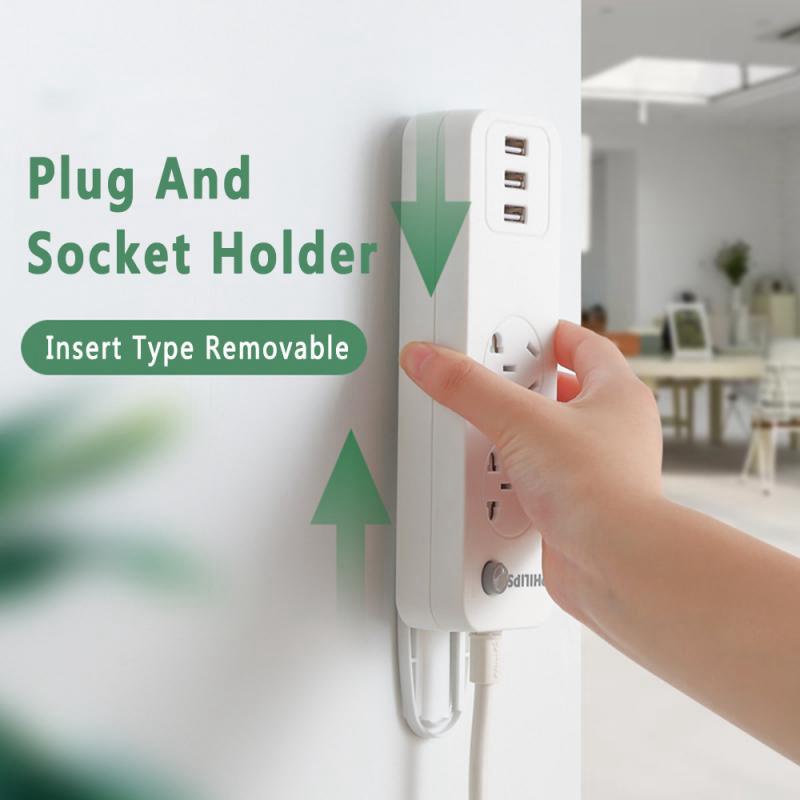 Wall Mounted Trailing Socket Outlet Extension Holder Self Adhesive ...