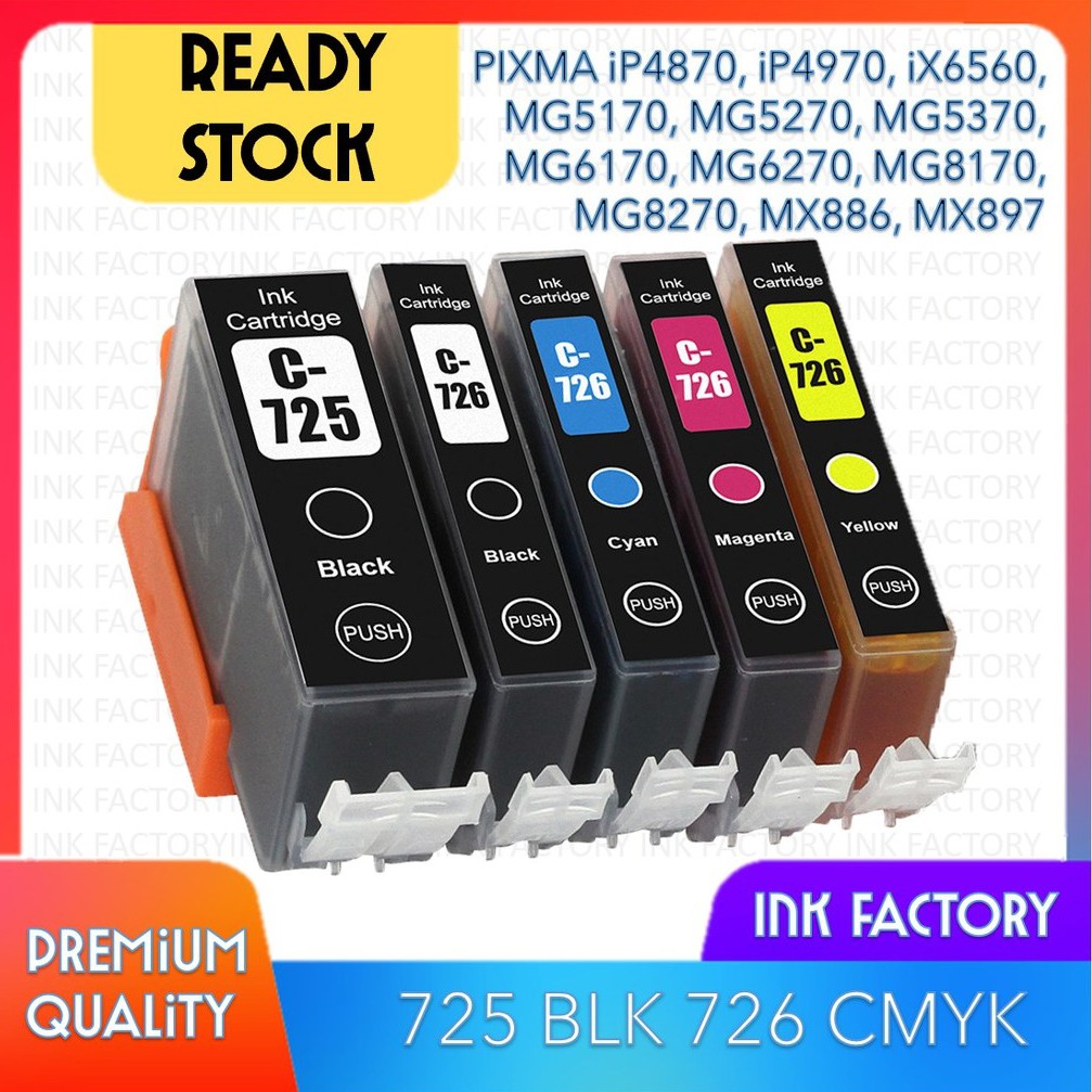 Canon PGI 725XL CLI 726XL Compatible Ink Cartridge for PIXMA iP4870 ...