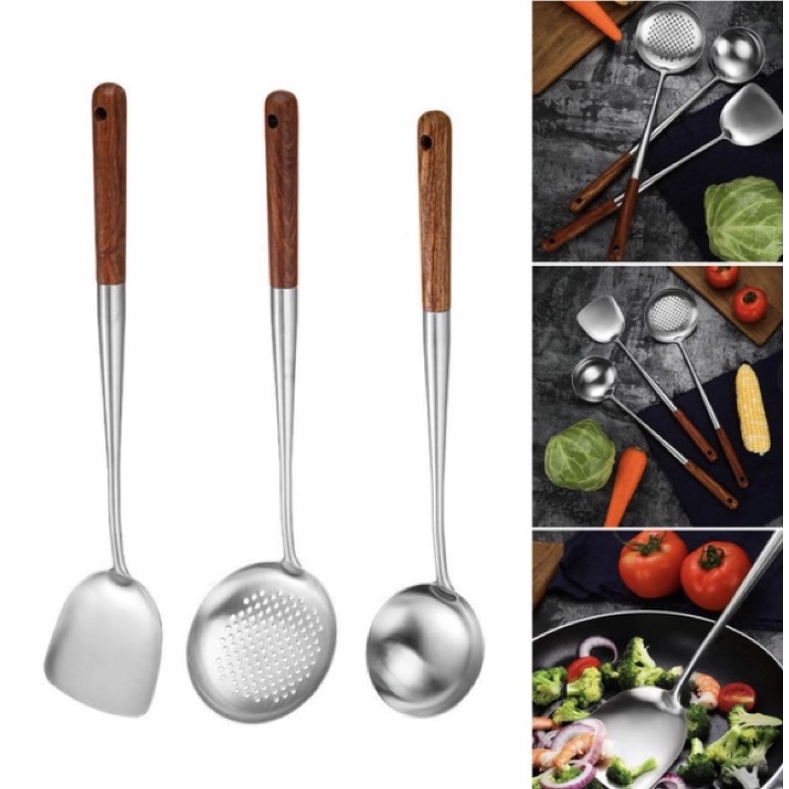 CHINESE COOKING TOOLS / WOK SPATULA / WOK LADLE / SKIMMER SPOON ...