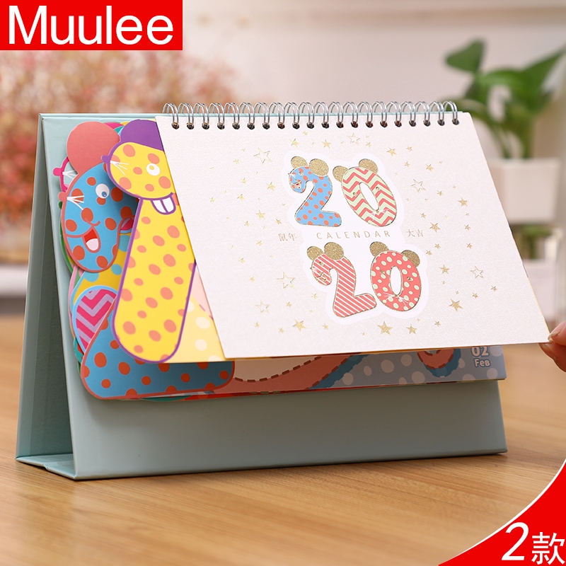 Wood Mine 2020 Desk Calendar Creative Big Plaid Desktop Decoration