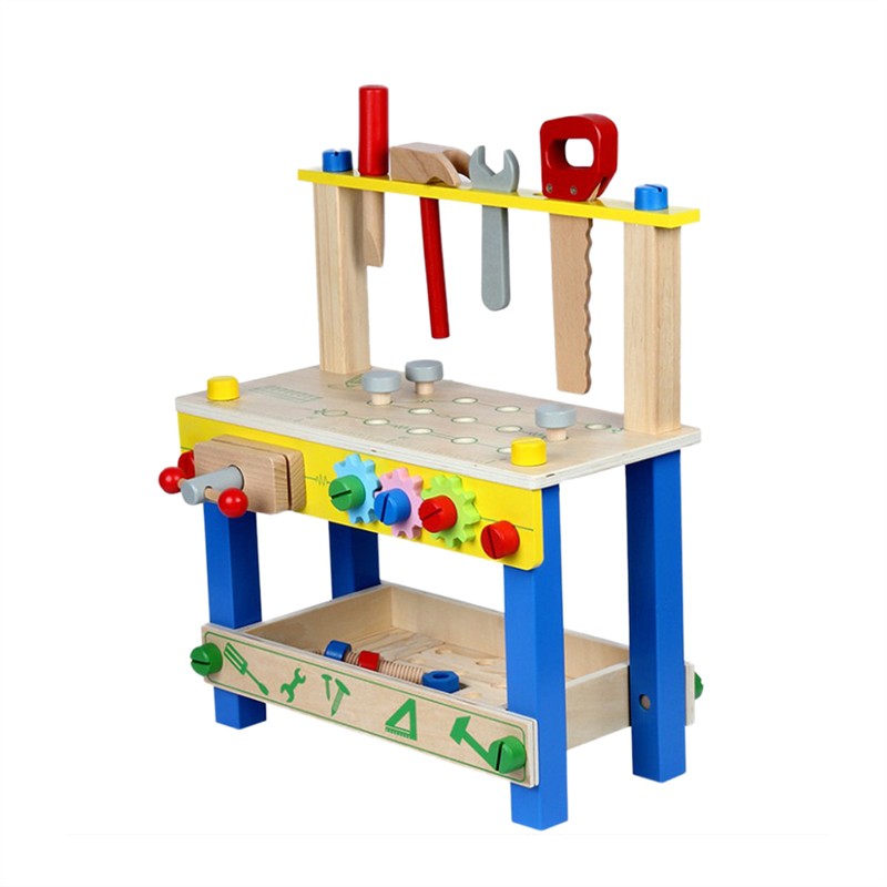 1pc Kids Wooden Tool Bench Pretend Play Creative Workshop Bench