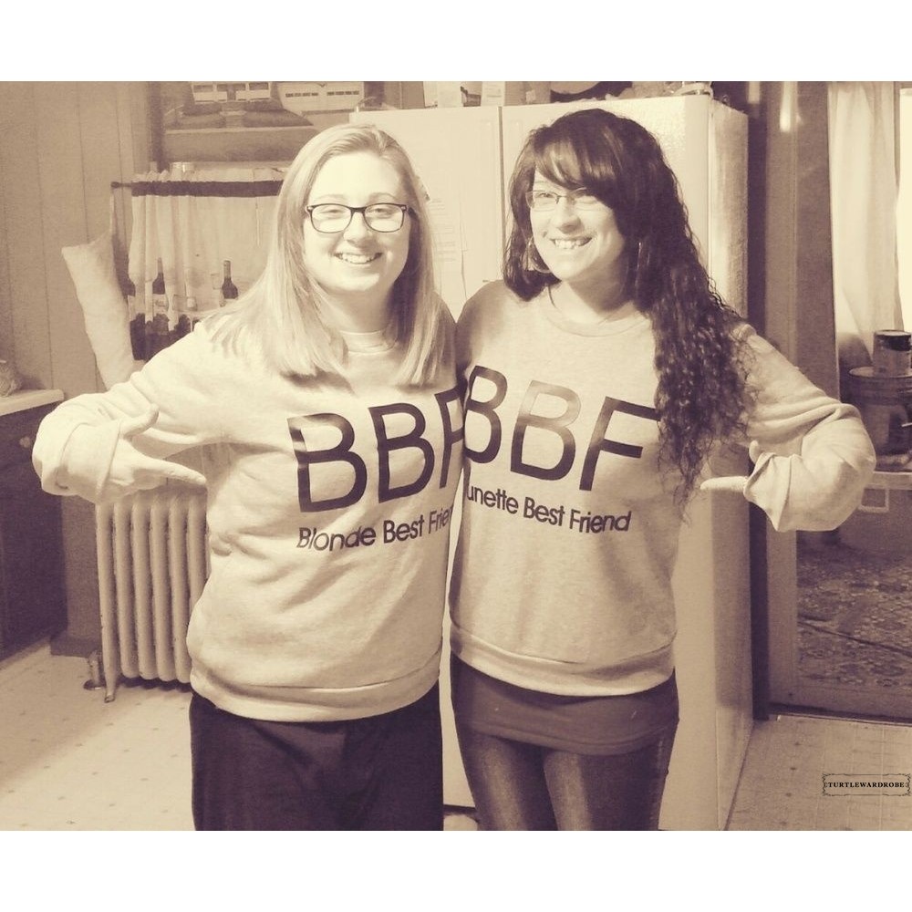 bff blonde and brunette sweatshirts