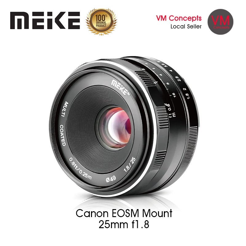Meike 25mm f1.8 Lens for Canon Mirrorless EOS M Mount APSC (Ready Stock