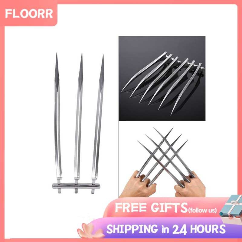 GLOGLOW 1 Pair Wolverine Claws Wolf Paw Blade Safe Sturdy Plastic Claw Halloween Logan Costume Prop Accessory Kids Adults 