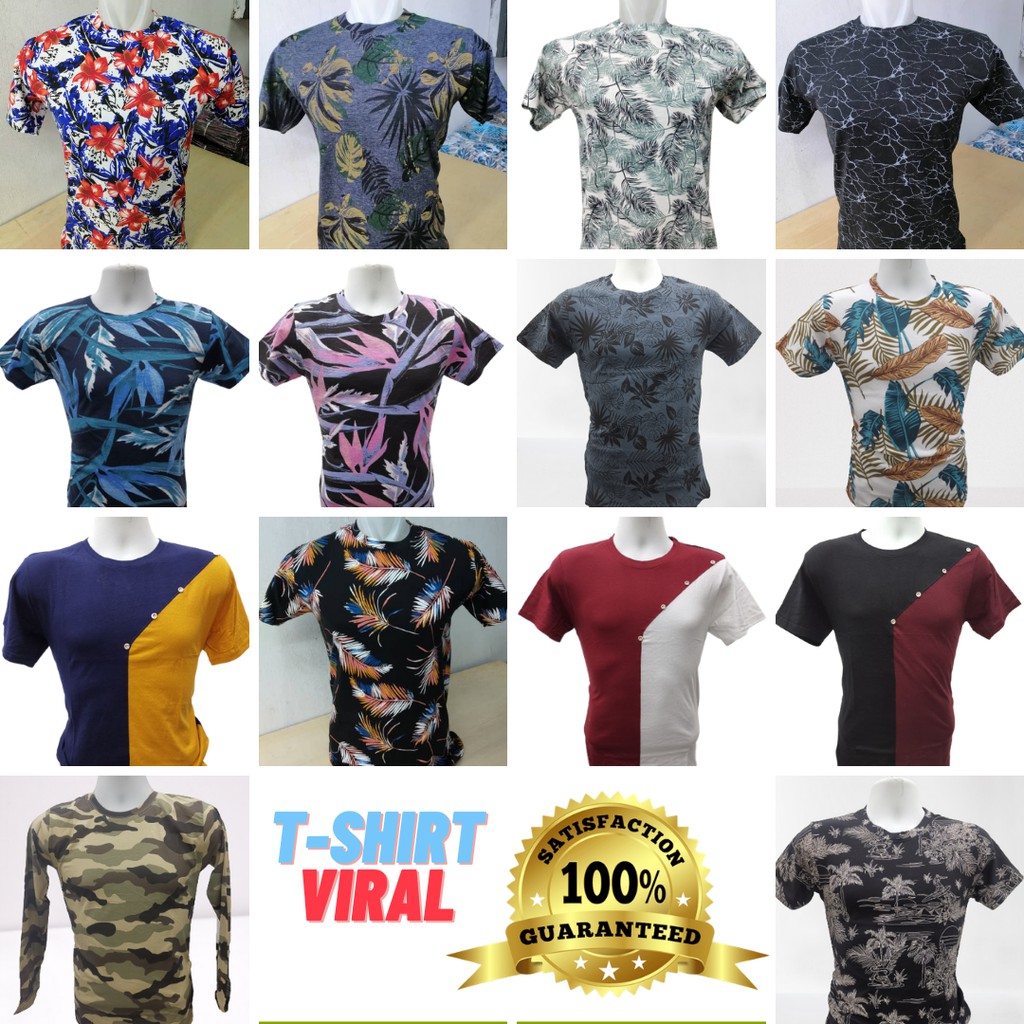 Hot T Shirt Viral A L Lelaki Perempuan Corak Ala2 Bunga Batik Korea Muda Remaja Melayu Cina India Shopee Malaysia