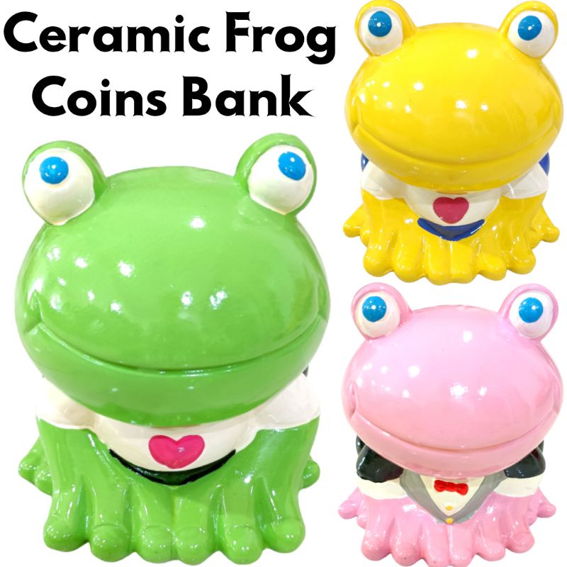 Ceramic Frog Coins Bank / Tabung Wang katak / Tabung Haji Katak / Ceramic Frog Piggy Bank / Tabung Syilling / Coin Bank