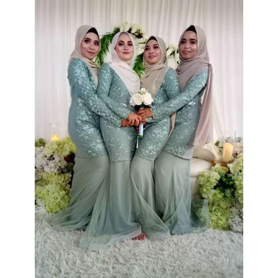 Baju bridesmaid kurung moden lace  Shopee Malaysia