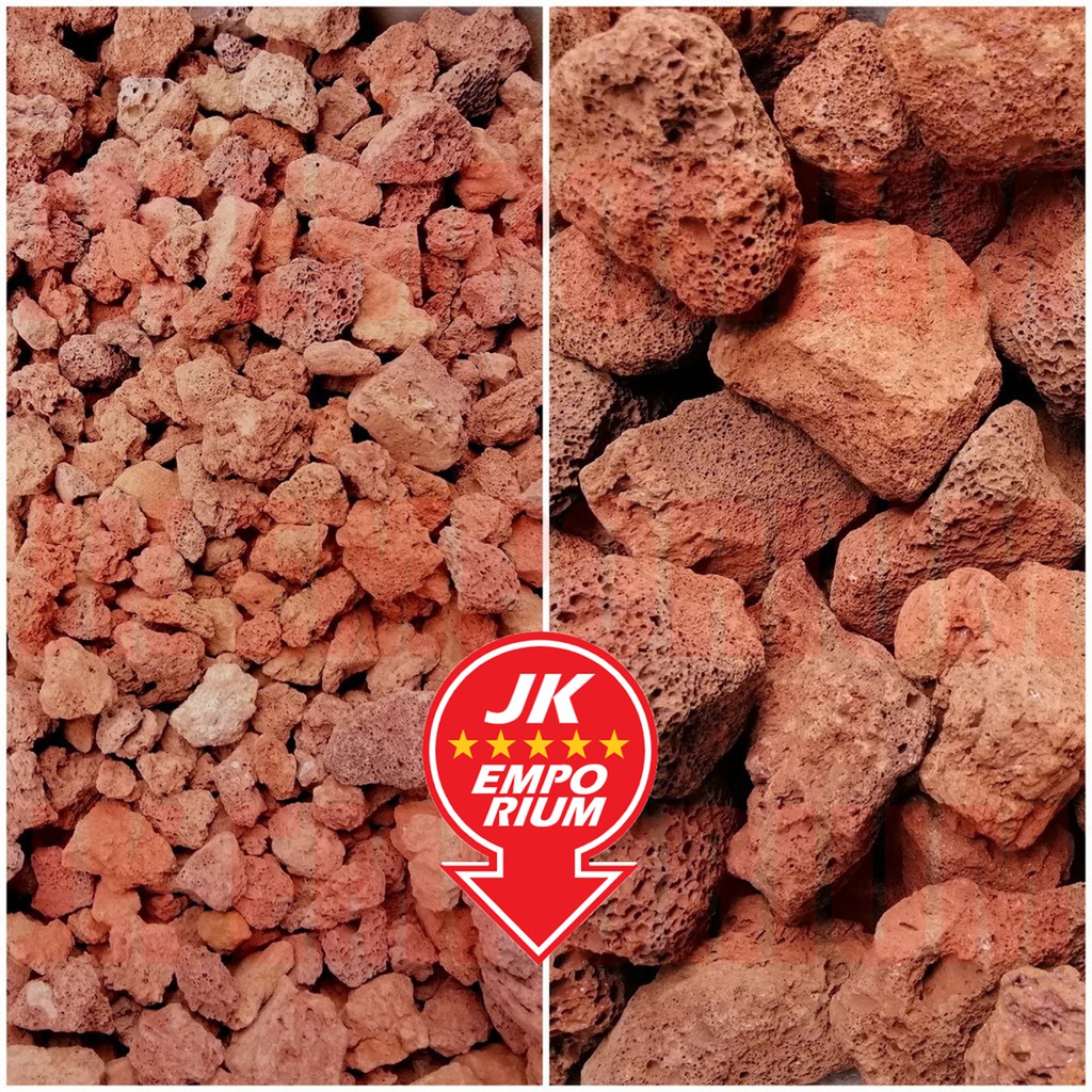 1kg Red Lava Stone Volcanic Rock High Grade Aquarium Filter Media Shopee Malaysia