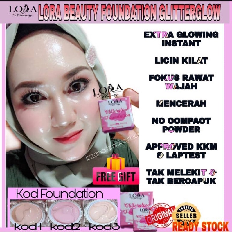 Lora Beauty Foundation Glitterglow 7g 20ml Original Spf60 Foundation Glowing Merawat Wajah Mekap Glowing Original Shopee Malaysia