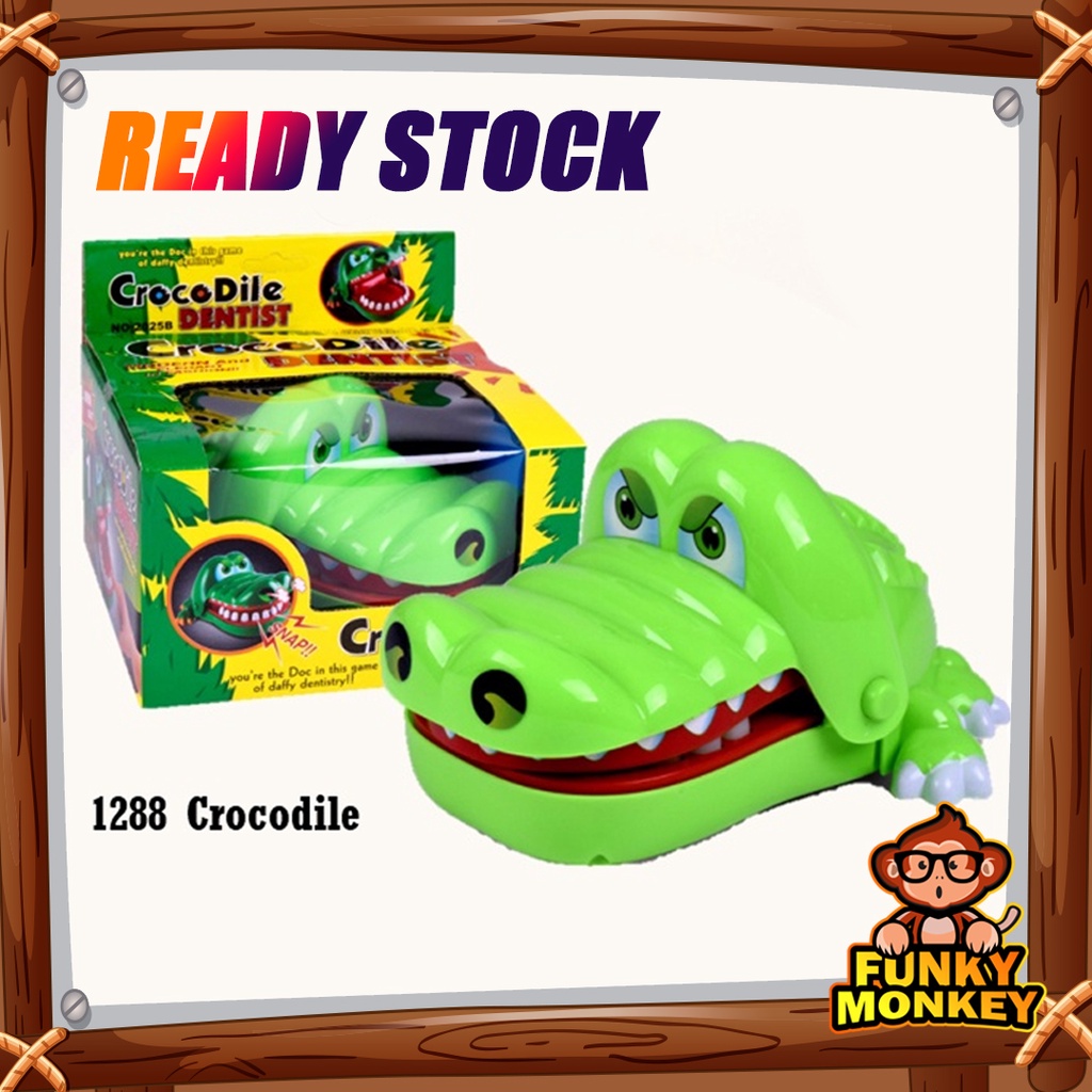 Crocodile / Godzilla Dentist Bite Finger Game Shocker Toys Mainan Budak ...