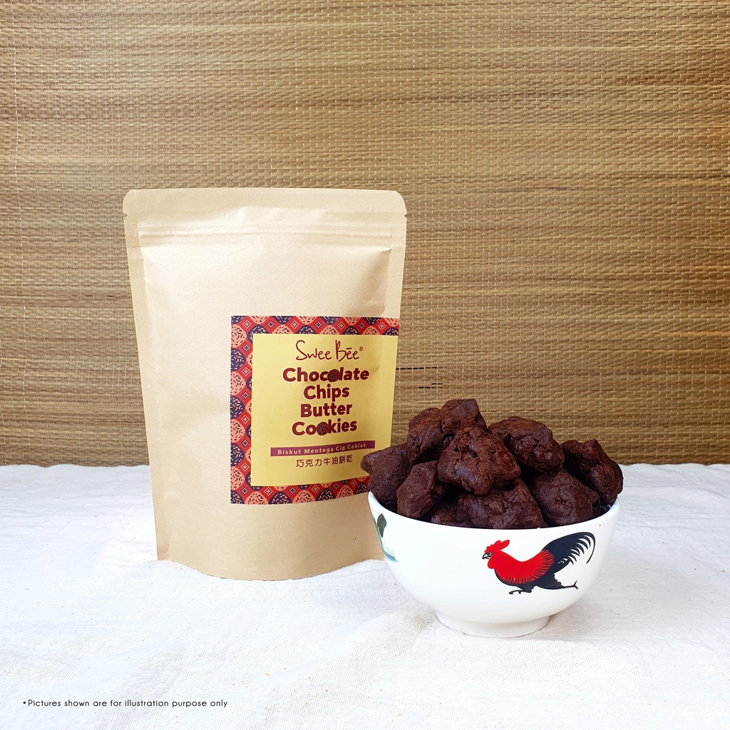 [ Local Ready Stocks ] Chocolate Chips Butter Cookies Kuih Biskut Cip Cokelat Mentega (100g)