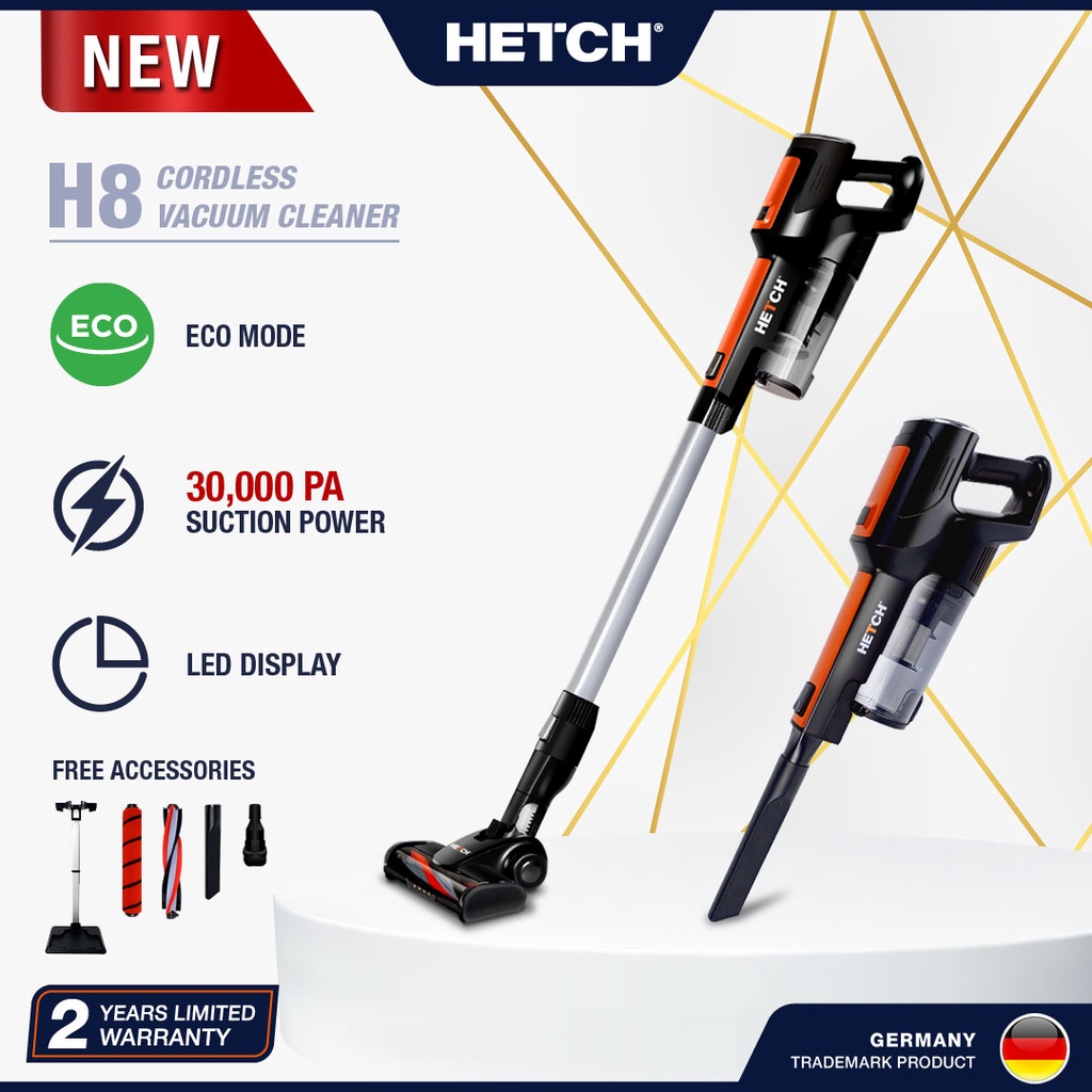 HETCH H8 Evo Strong Suction 30000pa Handheld Cordless Vacuum Cleaner LED Light CVC1410HC (Eco