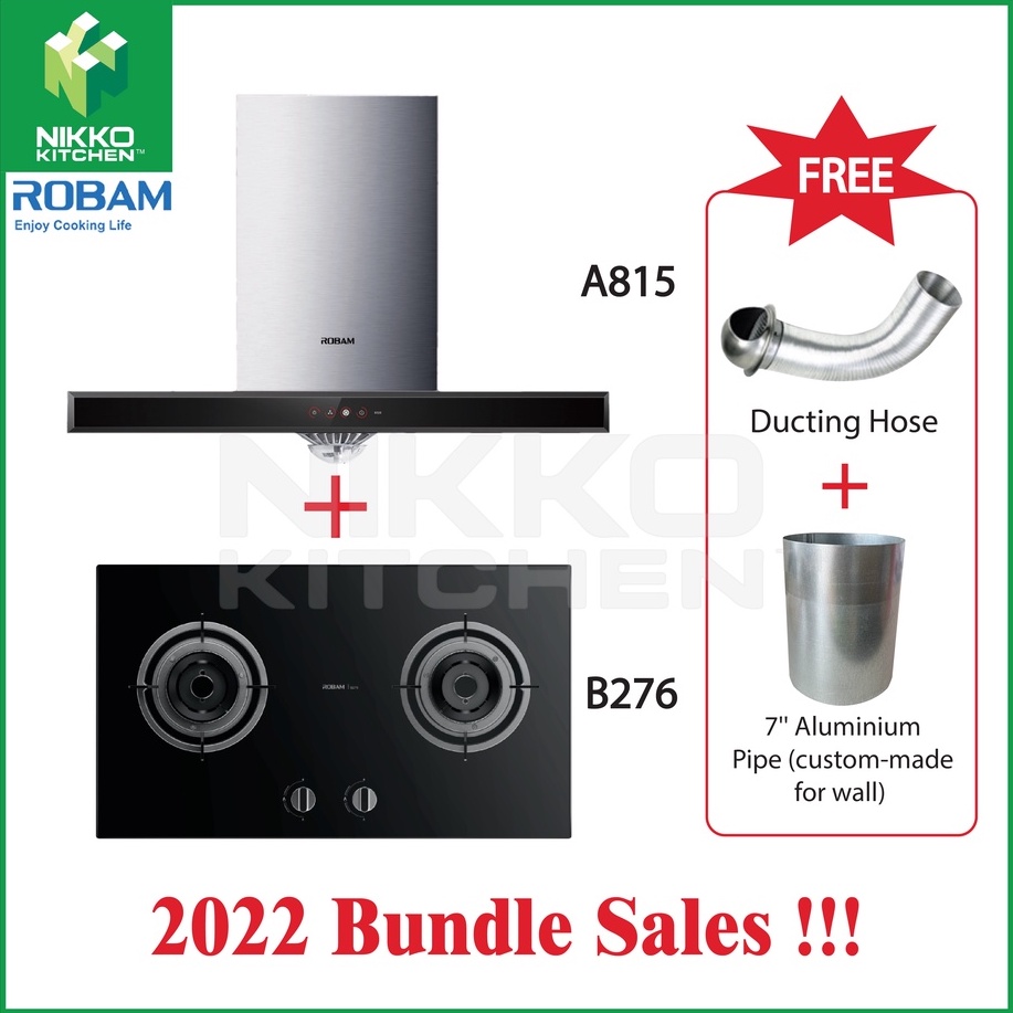 [ Bundle Sales ] ROBAM Cooker Hood A815 + Gas Burner High Flame B276 ...