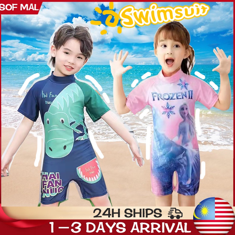 3-12Yrs Baju Renang Budak Quick Dry Kid Swimming Suit Cartoon Cute ...