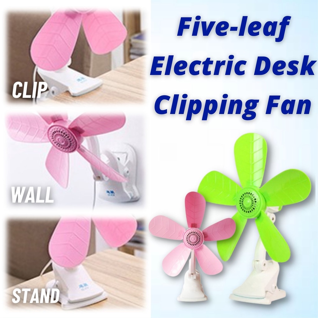 220V Mini Cooling Fan 5 Soft Blades Desk/Table Clipping Fan 180°Adjustable Fan Electric Clip Silent Kipas Meja Dinding