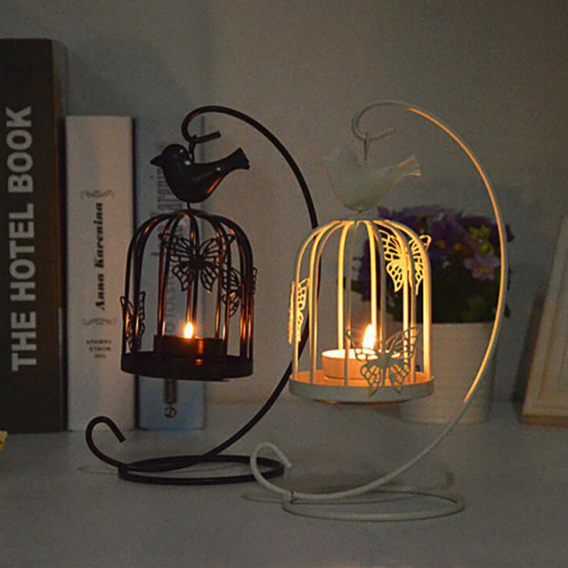 Decoration Gift Hanging Design Metal Bird Cage Candle