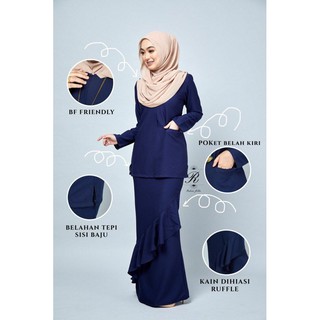  BAJU  KURUNG  KEDAH  KURUNG  POKET  KAIN DUYUNG RUFFLE PLAIN 