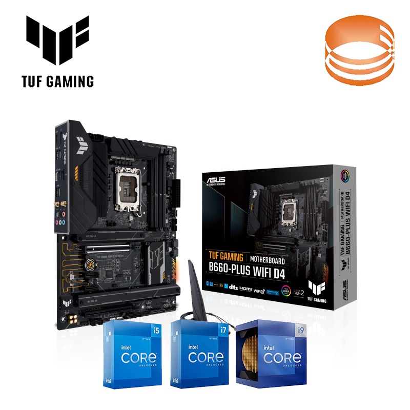 Asus TUF Gaming B660Plus WiFi D4 Motherboard + Intel 12th Gen LGA1700
