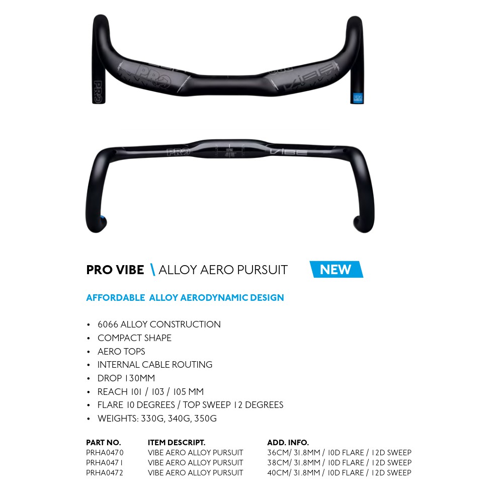 36cm aero handlebars