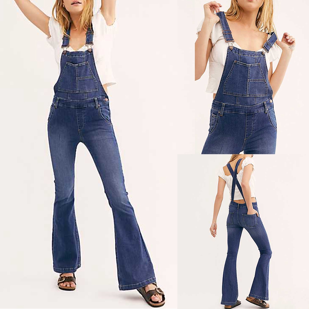 sleeveless jean jumpsuit