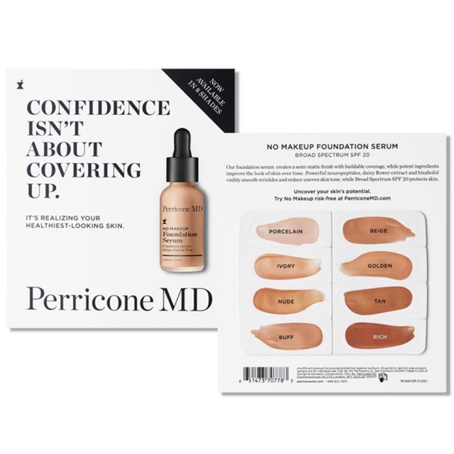 perricone md No Makeup Foundation Serum BeautiSeal Sampler-0.07 fl oz/2 mL