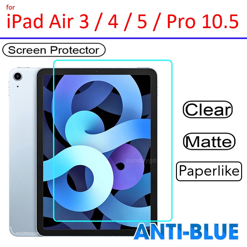 shopee: FOR Ipad Air 3 4 5 10.9 Ipad Pro 10.5 Paperlike Clear Matte Anti Blue Film Paper Like Screen Protector (0:2:MODEL:iPad Air 5 10.9 2022;1:1:TYPE:Clear Anti Blue)