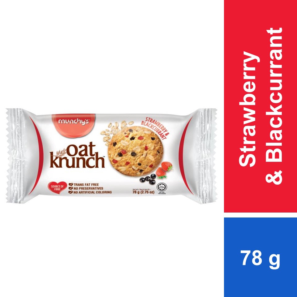 Munchy's Oat Krunch Biscuit Strawberry & Blackcurrant (78g)