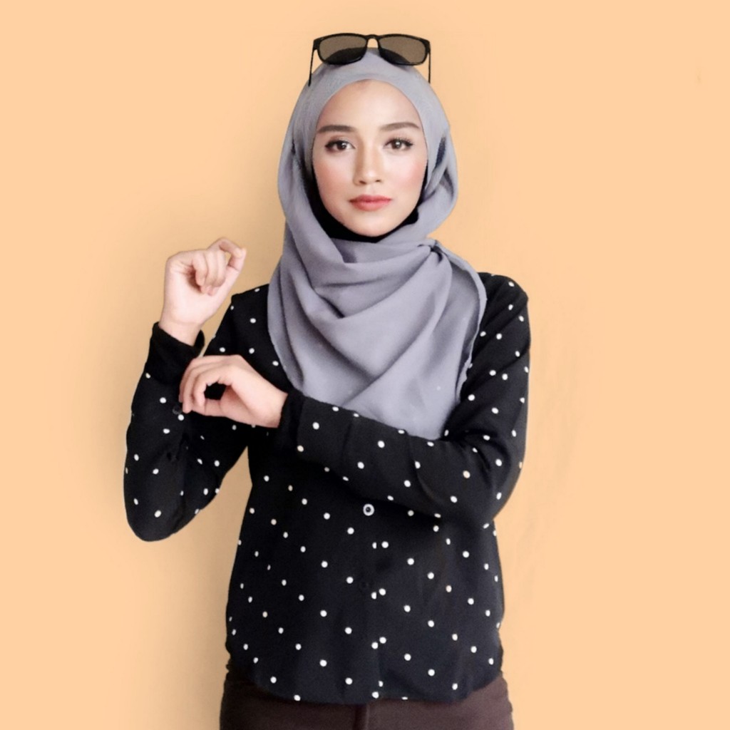 READY STOCK Women Polka dot shirt long sleeve kemeja polka READY STOCK Women Polka dot shirt long sleeve kemeja polka