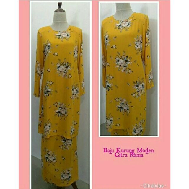 Baju Kurung Moden Kuning Diraja