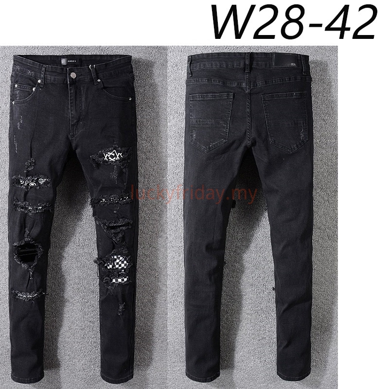 amiri checkered jeans