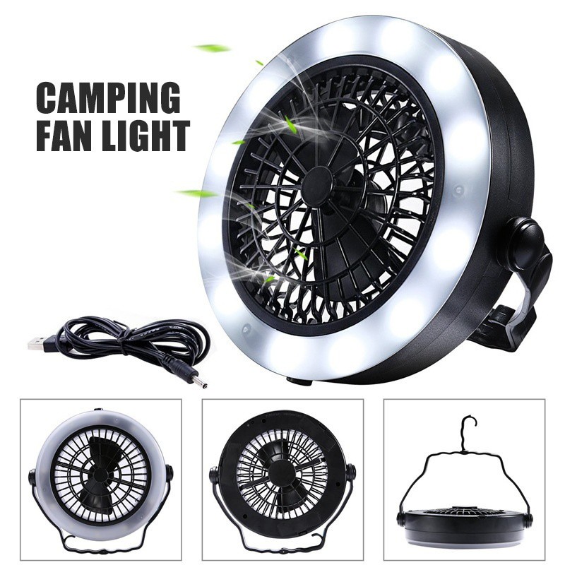 Portable Led Camping Lantern With Ceiling Fan Rechargeable Tent