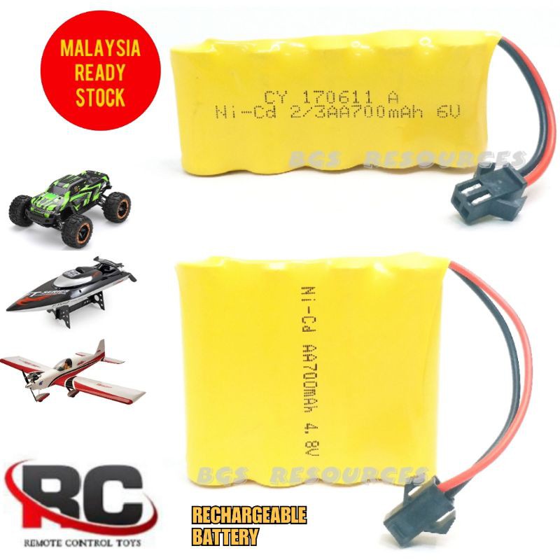 RC RECHARGEABLE BATTERY 4.8V 6V 7.2V 9.6V RC CAR BATTERY SM PLUG COMMON