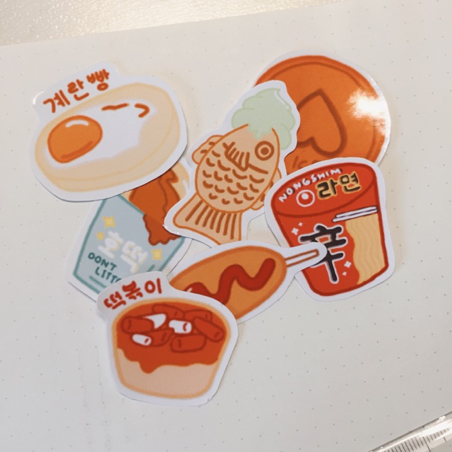 korean street foods aesthetic bullet journal stickers shopee malaysia