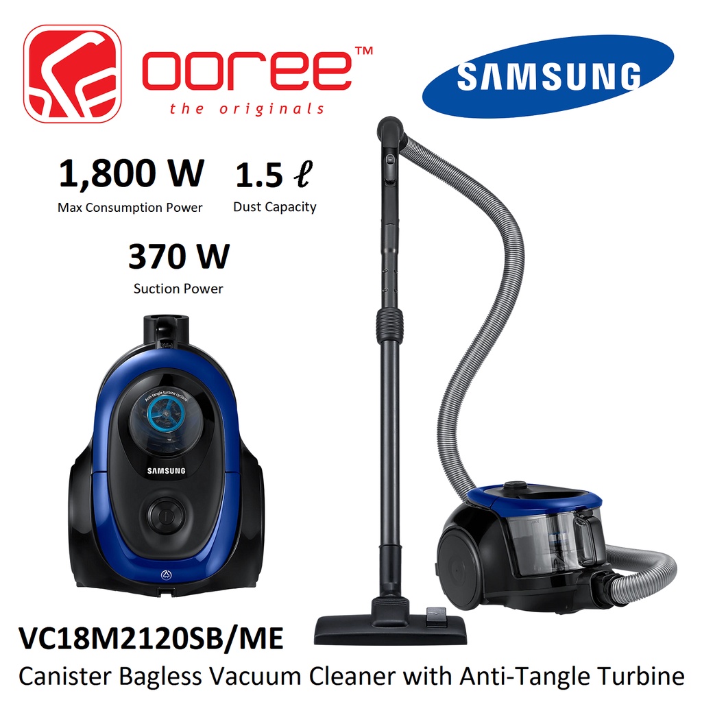 SAMSUNG VC18M2120SB/ME 1800W CANISTER BAGLESS VACUUM CLEANER CANISTER